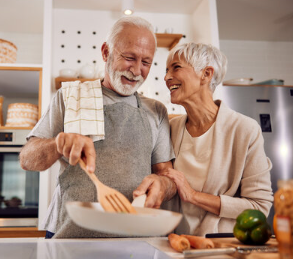 Residents enjoying time together at home